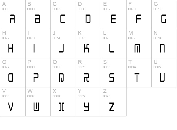 Radio Space Condensed uppercase A-Z preview
