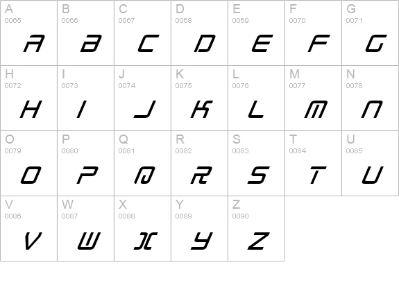 Radio Space Italic uppercase A-Z preview