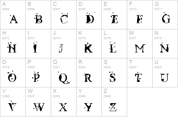 Radioactive Roman uppercase A-Z preview