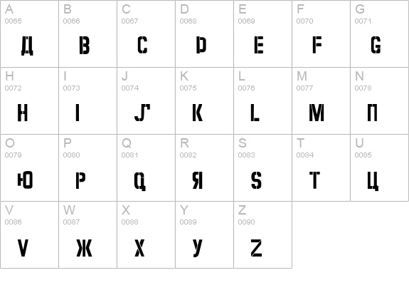 RadioFlat uppercase A-Z preview