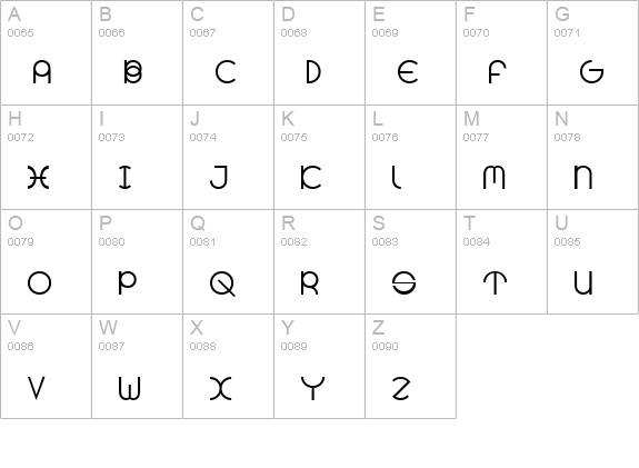 Radius uppercase A-Z preview
