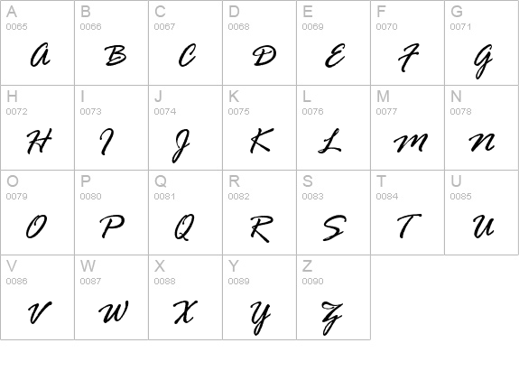 Rage Italic uppercase A-Z preview