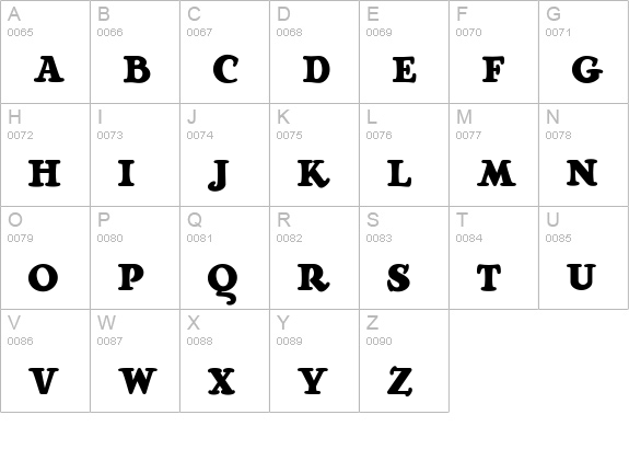 Ragg Mopp NF uppercase A-Z preview