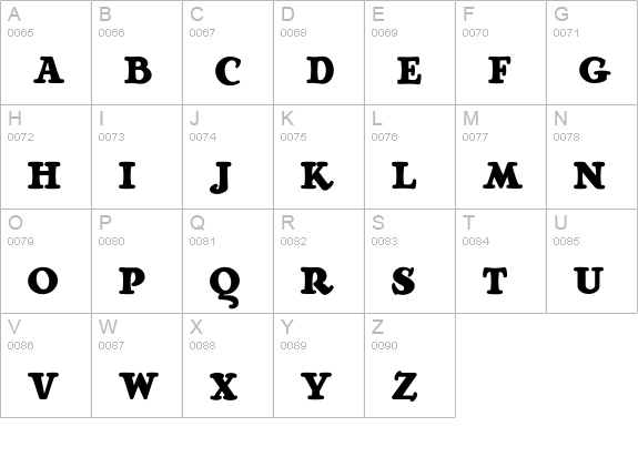 RaggMoppRegular uppercase A-Z preview