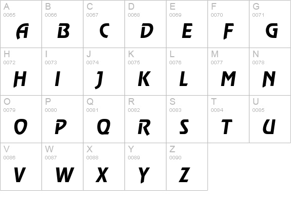 Ragtime-DemiBoldIta uppercase A-Z preview