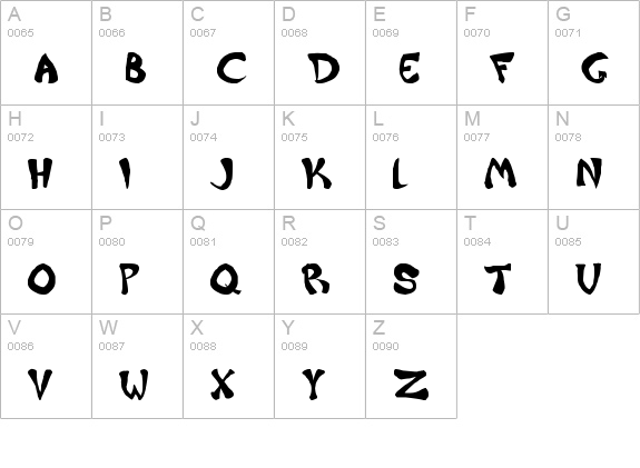 Raiderz uppercase A-Z preview