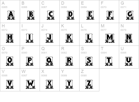 Railroad uppercase A-Z preview