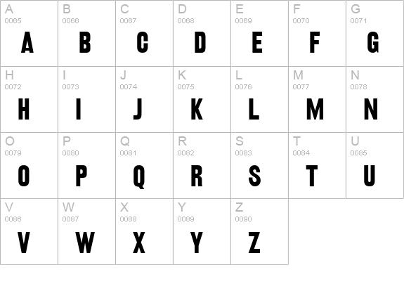 RailroadGothic uppercase A-Z preview