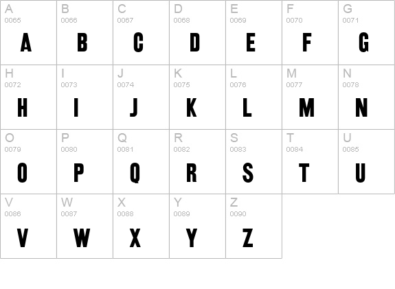 RailroadGothicRR uppercase A-Z preview