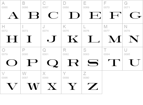 RailroadRoman uppercase A-Z preview