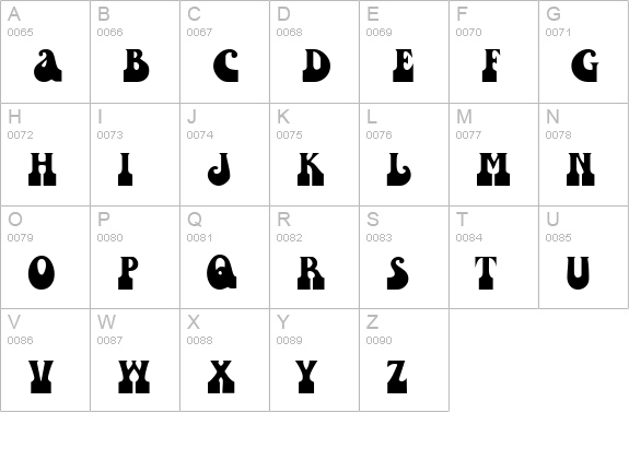 RaindropTooSSK Bold uppercase A-Z preview