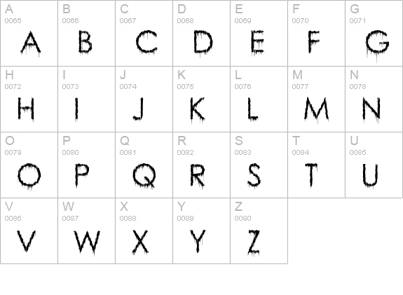 Rainy Day Vandal Demo uppercase A-Z preview