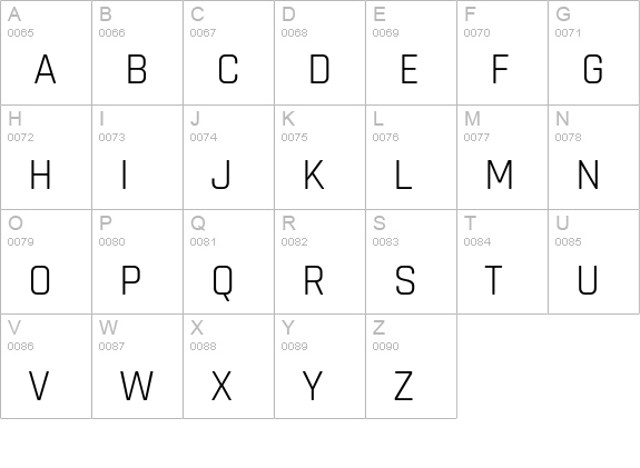 Rajdhani uppercase A-Z preview