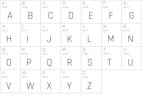 Rajdhani Light uppercase A-Z preview