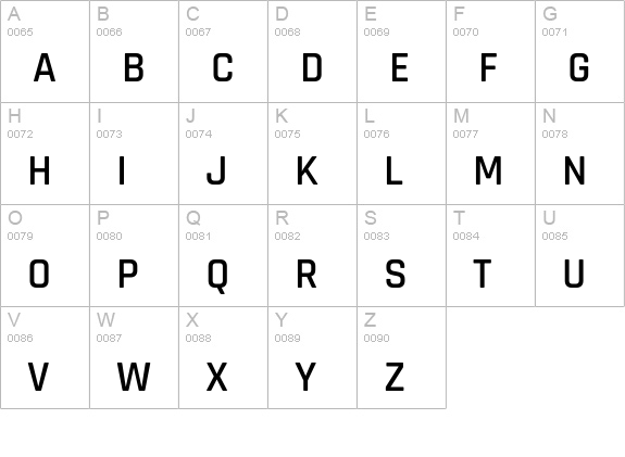 Rajdhani Semibold uppercase A-Z preview