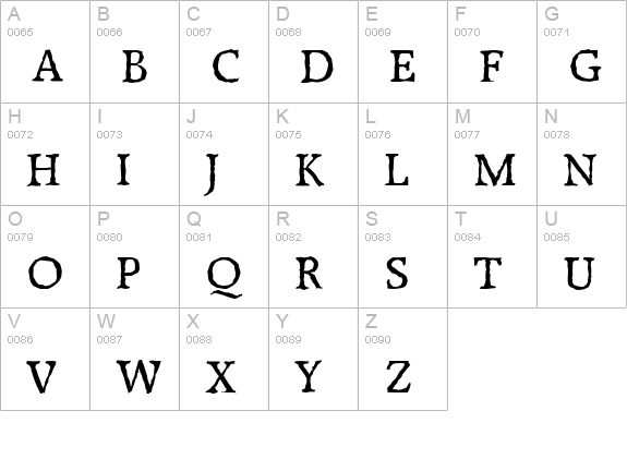 RaleighAntique-Regular uppercase A-Z preview