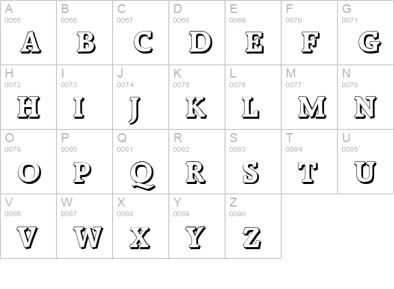 RaleighShadow-Bold uppercase A-Z preview