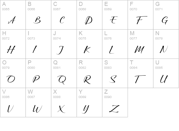 Rambies uppercase A-Z preview