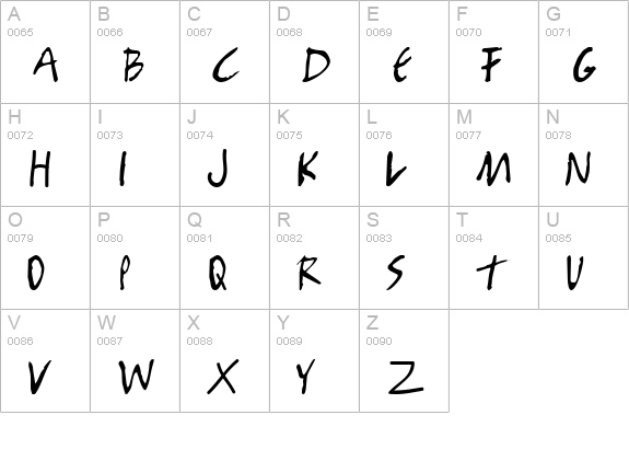 Rambo Killer  uppercase A-Z preview