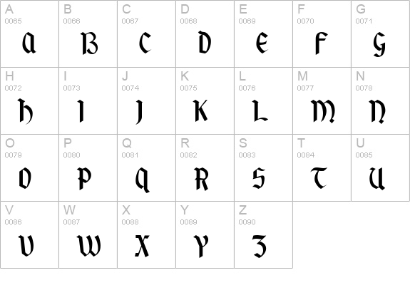 Rankensteen uppercase A-Z preview