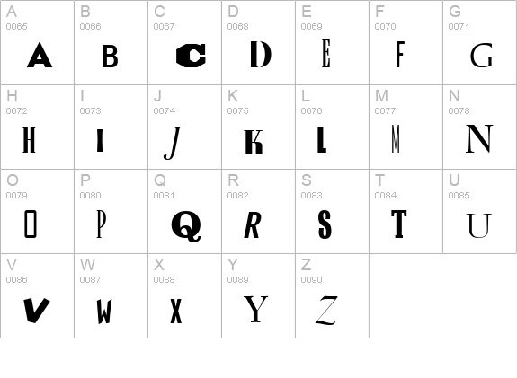 Ransom Italic uppercase A-Z preview
