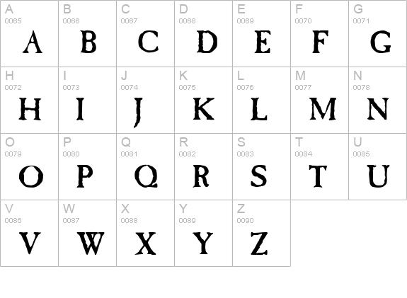 Ransom Plain uppercase A-Z preview