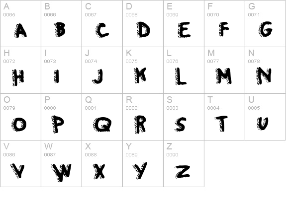 RapaNuiLetters uppercase A-Z preview
