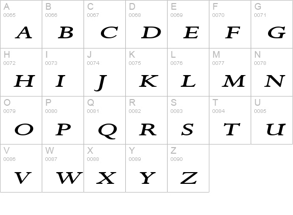 Rapid Extended BoldItalic uppercase A-Z preview