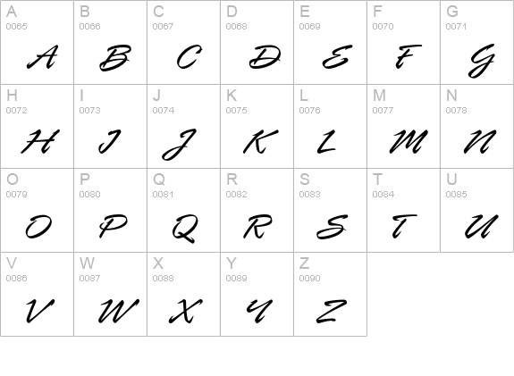 Rapier Std uppercase A-Z preview