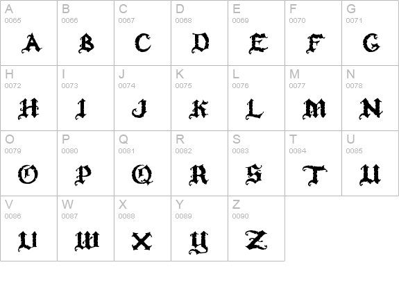 Rapscallion uppercase A-Z preview