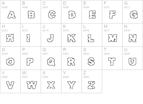 Raptor Attack uppercase A-Z preview