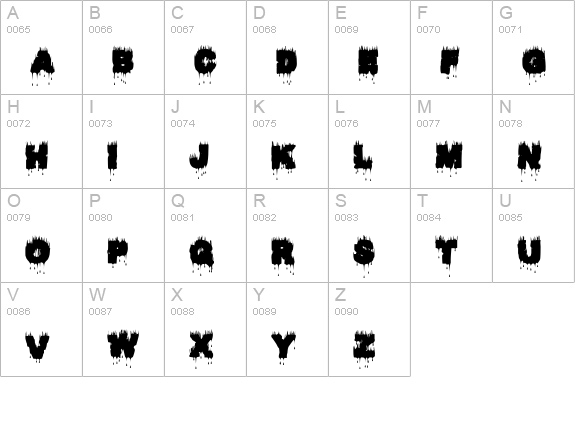 Raptor Kill uppercase A-Z preview