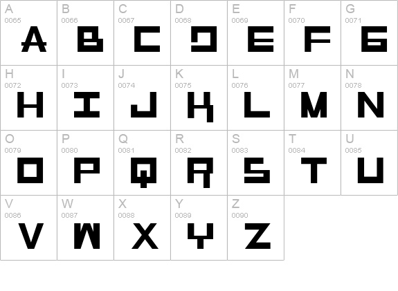 Rase GPL uppercase A-Z preview