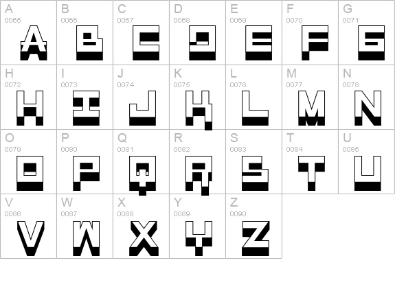 RaseGPL Outline uppercase A-Z preview