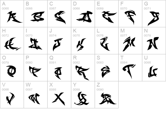 RaseOne Fill uppercase A-Z preview