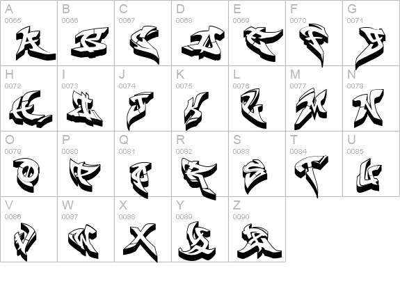RaseOne Fat 3D uppercase A-Z preview