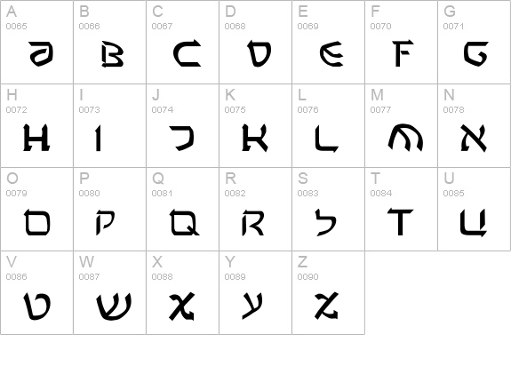 Rashela uppercase A-Z preview