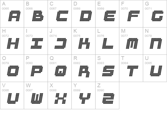 RastaManOblique uppercase A-Z preview