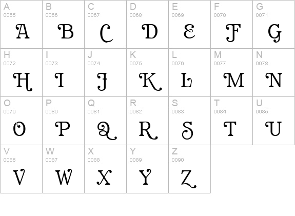 RataczakSwash uppercase A-Z preview