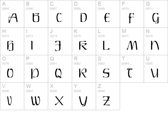 Rathskellar uppercase A-Z preview