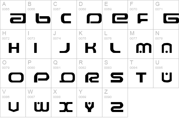 Raveflire uppercase A-Z preview