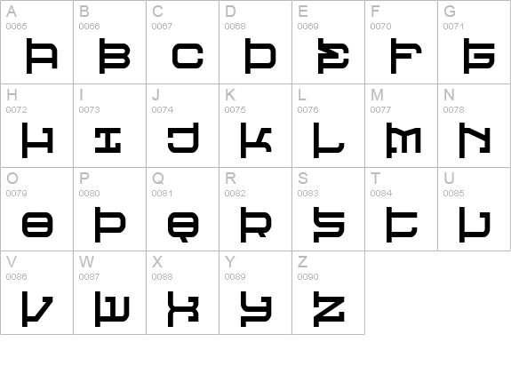 Raveheart uppercase A-Z preview