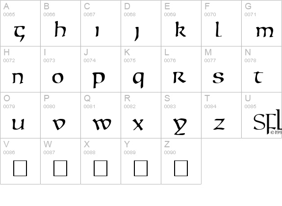 Ravenna uppercase A-Z preview