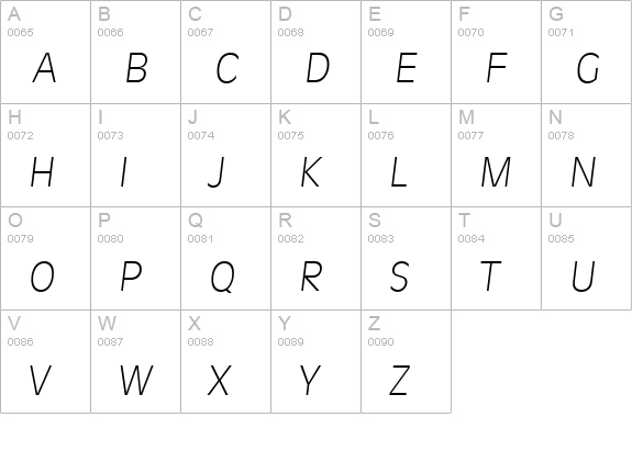 RavennaSerial-Xlight-Italic uppercase A-Z preview