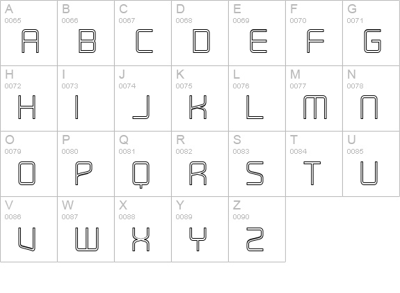 RaveParty Hollow uppercase A-Z preview