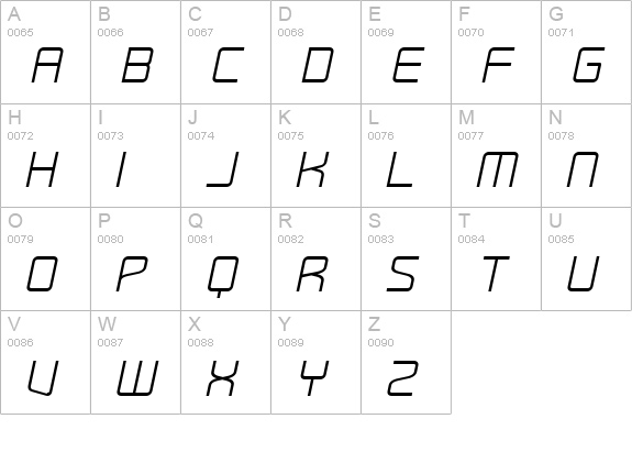 RaveParty Oblique uppercase A-Z preview