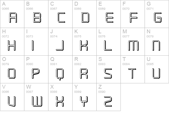 RaveParty Offset uppercase A-Z preview