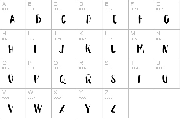 Rawmon uppercase A-Z preview