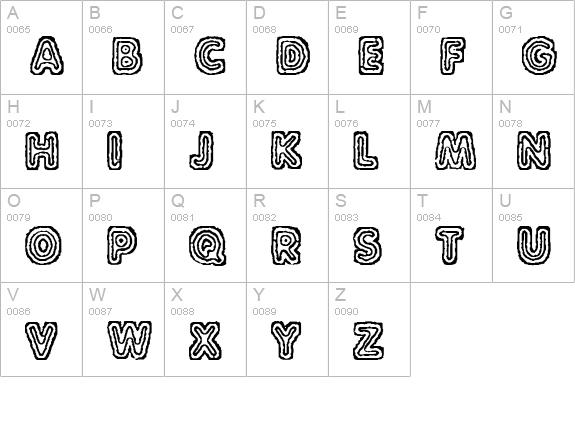 Raydiate (BRK) uppercase A-Z preview