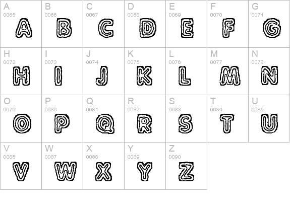 Raydiate BRK uppercase A-Z preview